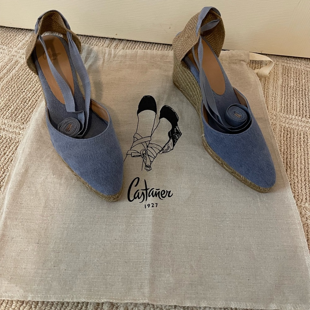 Castaner Blue Espadrille Wedges